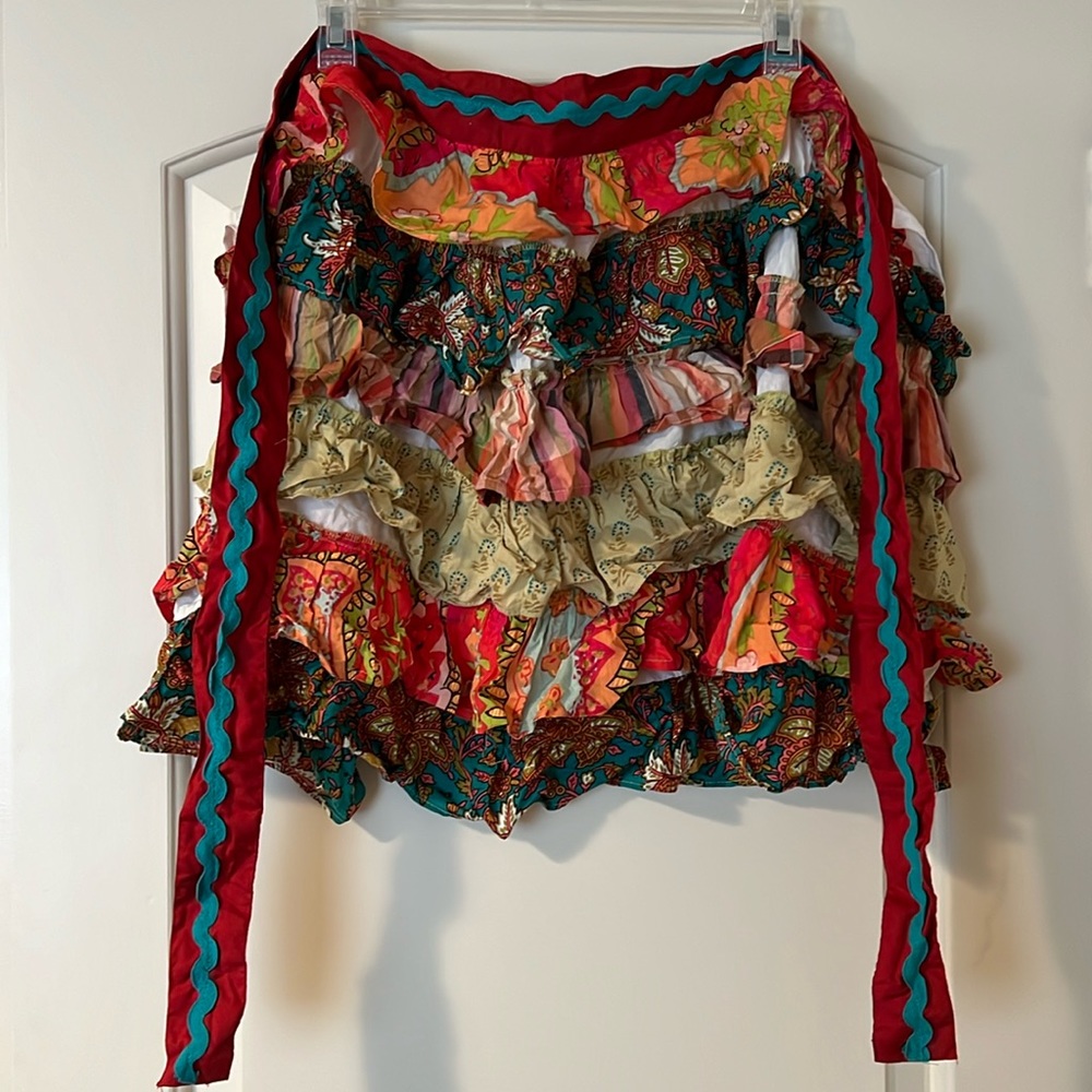 Multi-Colored Ruffled Tiered Apron - Picture 2 of 2